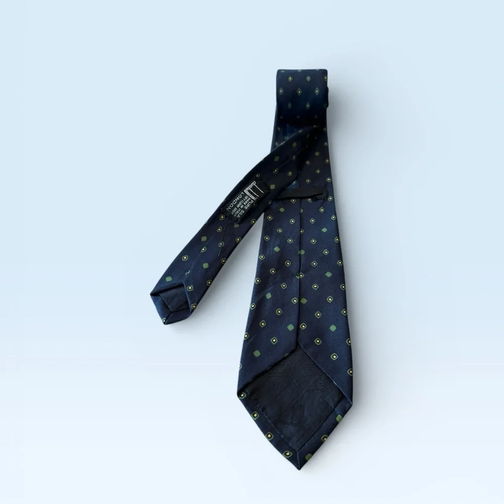 Dunhill Silk Geo Shape Blue Green Tie